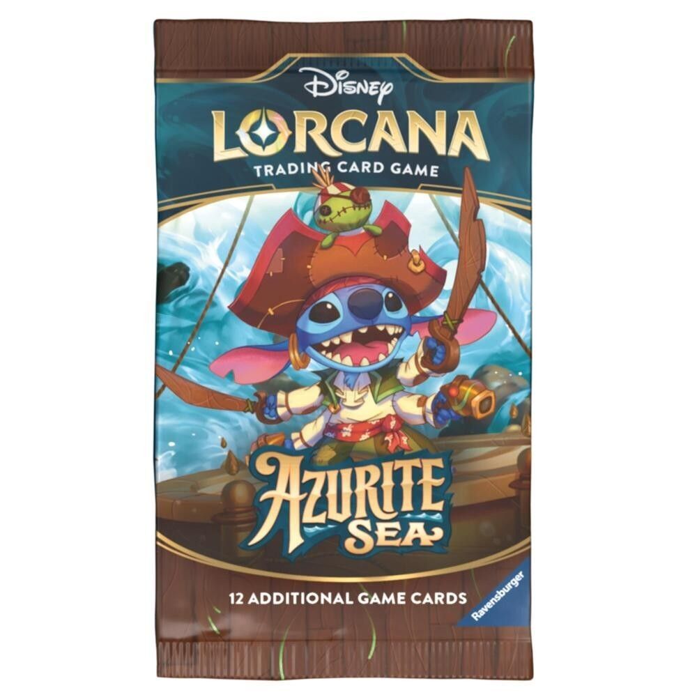 Disney Lorcana TCG: AZURITE SEA Booster Pack (12 Cards) Stitch